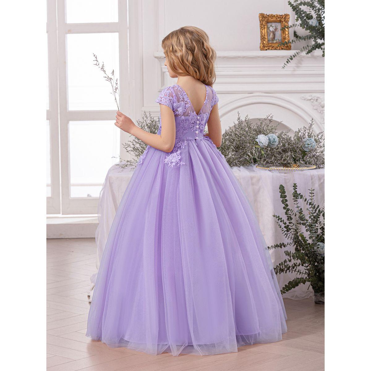 Styli Girl Floral Lace Bow Detail Mesh Maxi Party Dress-girls-clothing-dressesandjumpsuits-image-5