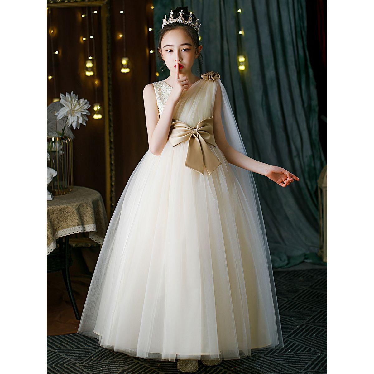 فستان مُنمق بتفاصيل زهرة مع تداخلات شبكية-girls-clothing-dressesandjumpsuits-image-2