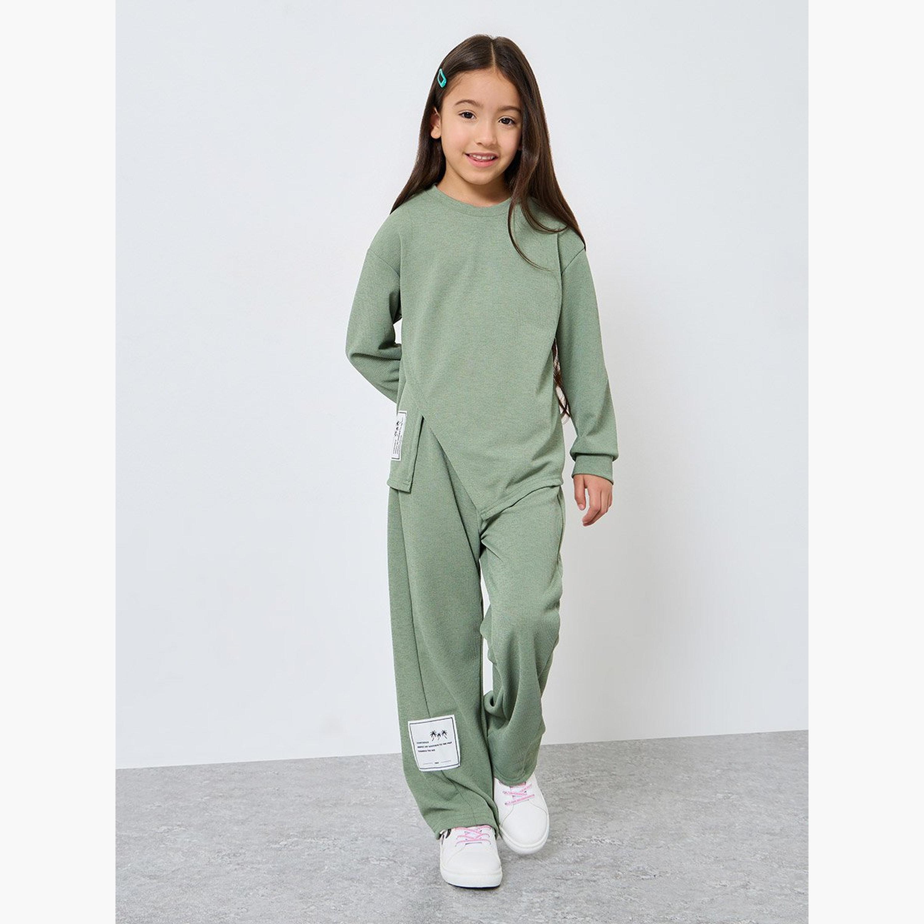 طقم من بنطال وبلوزة محبوكة-girls-clothing-setsandcoords-image-1
