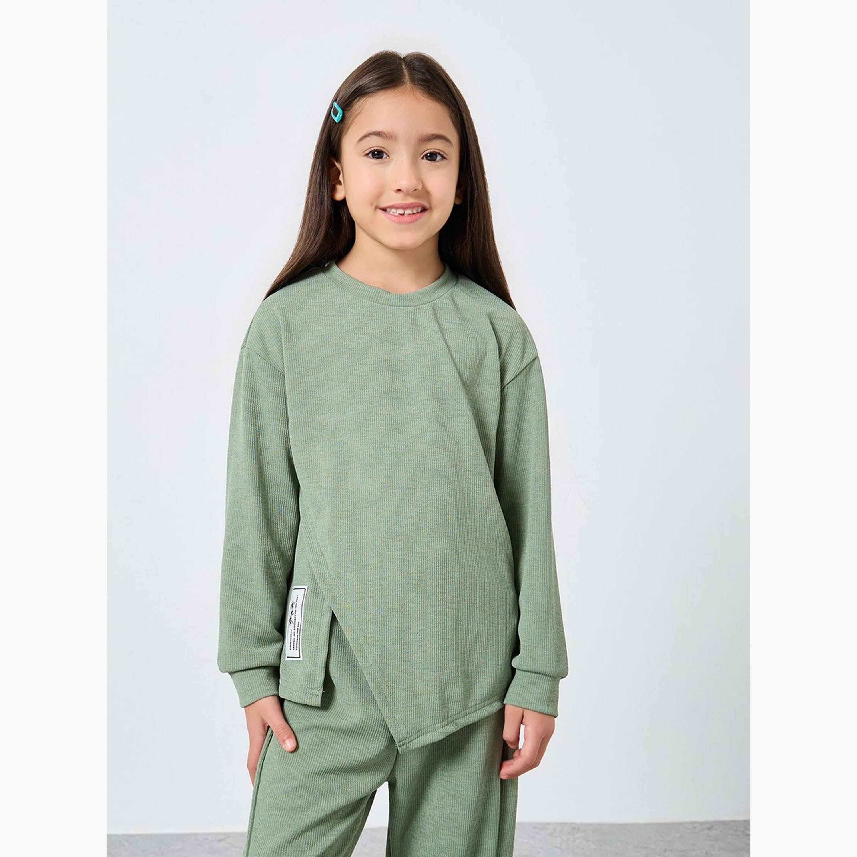 طقم من بنطال وبلوزة محبوكة-girls-clothing-setsandcoords-image-2