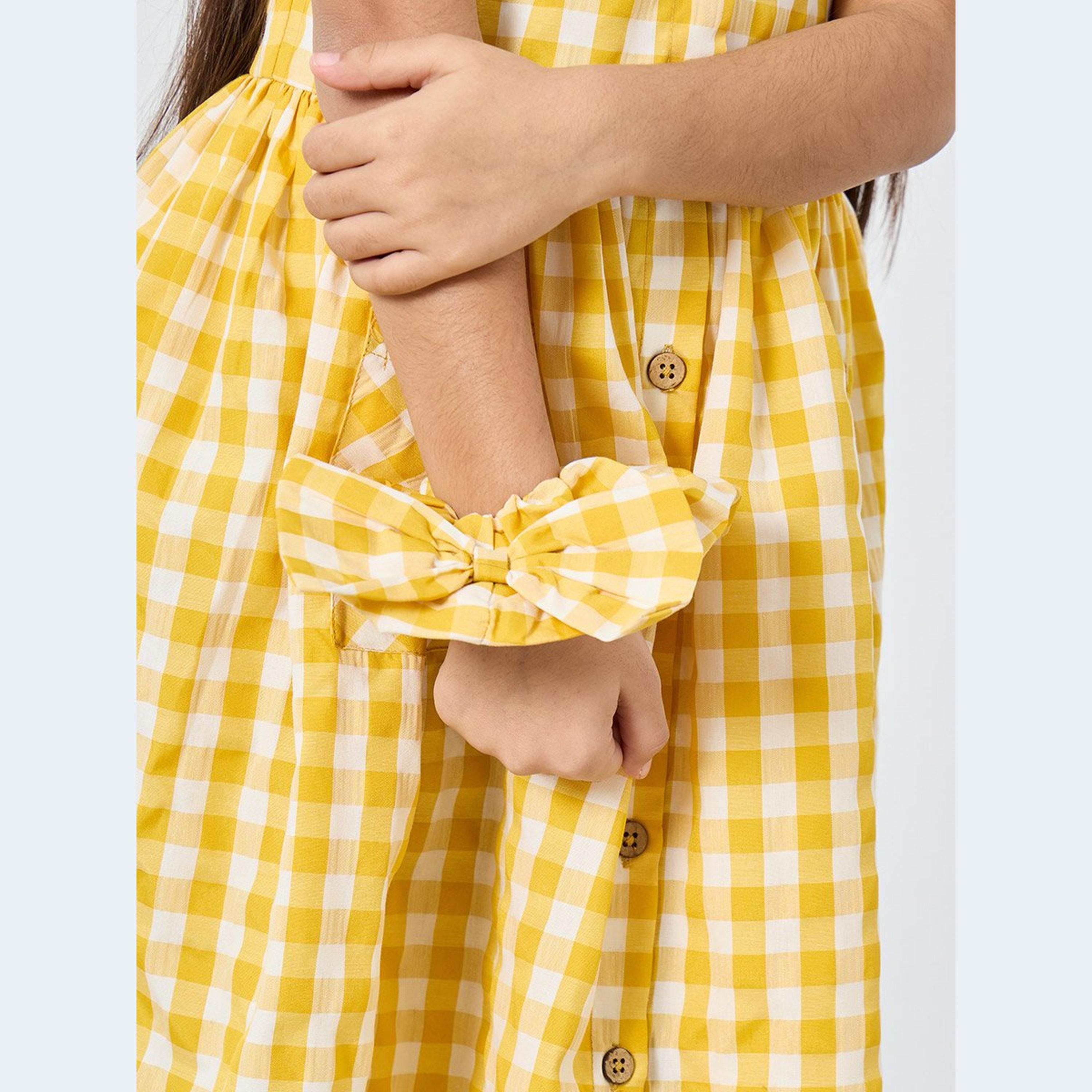 Styli Girls Gingham Check Dress with Hair Scrunchie Set-girls-clothing-dressesandjumpsuits-image-3