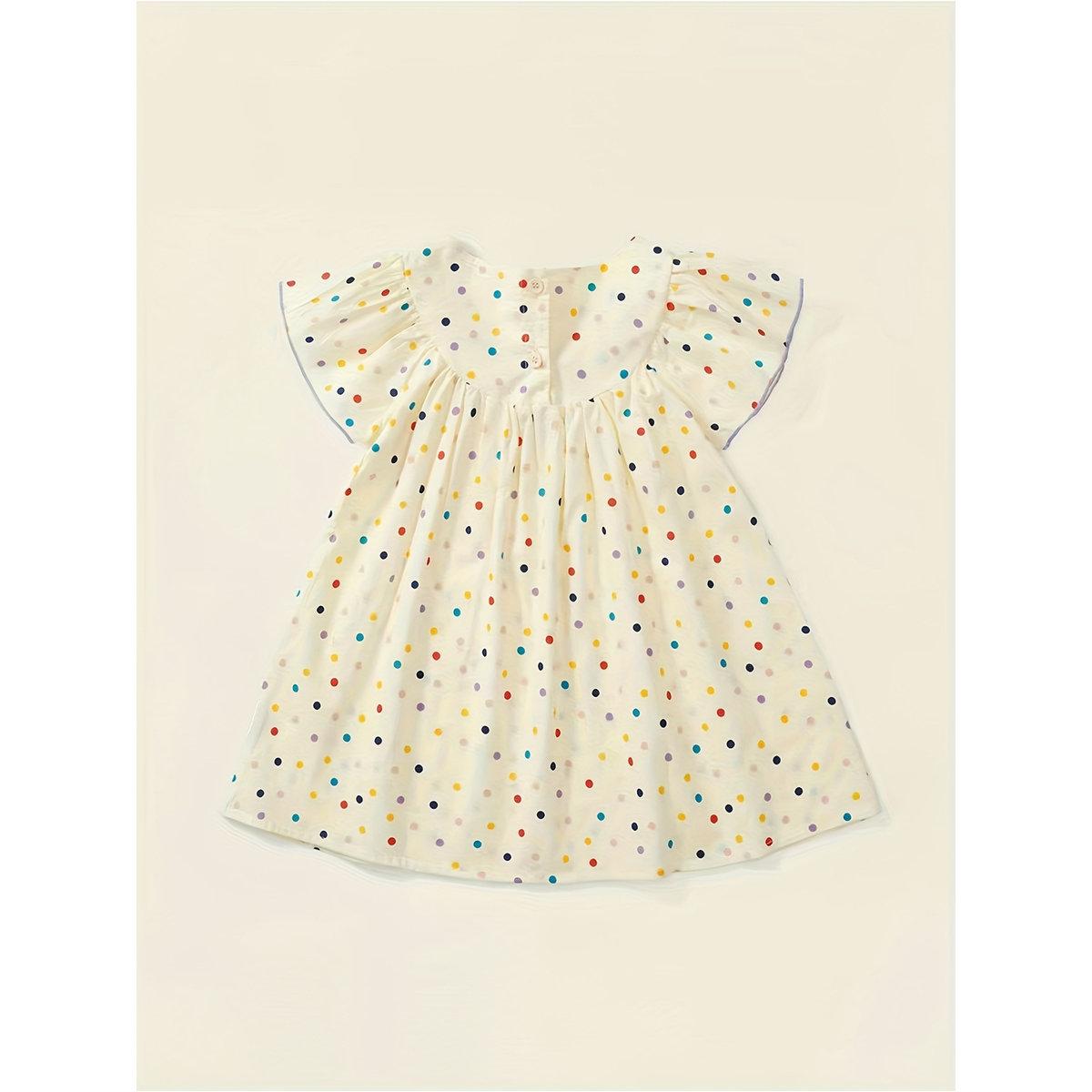 فستان بطبعة نقاط بولكا وتفاصيل مُطرزة-girls-clothing-dressesandjumpsuits-image-5