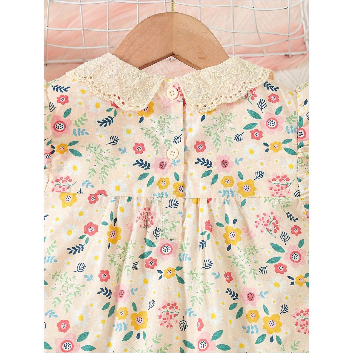 فستان بطبعة زهور مع ياقة بيتر بان-girls-clothing-dressesandjumpsuits-image-5
