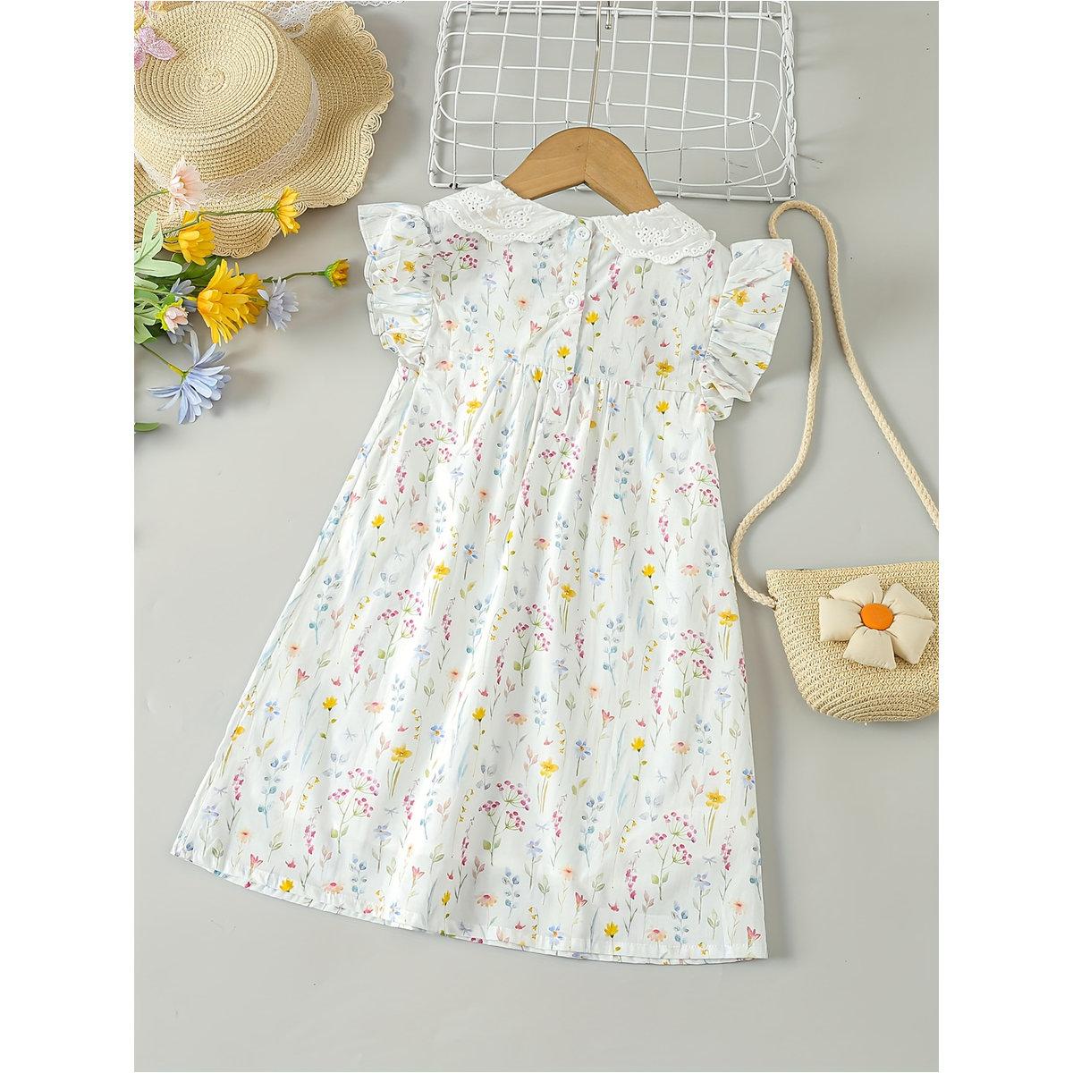 فستان بطبعة زهور مع ياقة بيتر بان-girls-clothing-dressesandjumpsuits-image-2