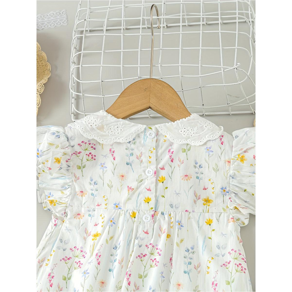 فستان بطبعة زهور مع ياقة بيتر بان-girls-clothing-dressesandjumpsuits-image-5