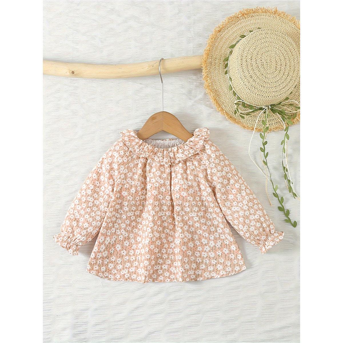 بلوزة قطنية بطبعة زهور وتفاصيل كشكش-girls-clothing-blousesandshirts-image-6