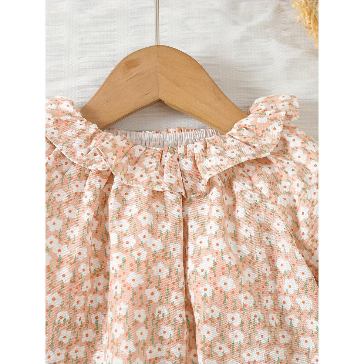 بلوزة قطنية بطبعة زهور وتفاصيل كشكش-girls-clothing-blousesandshirts-image-4