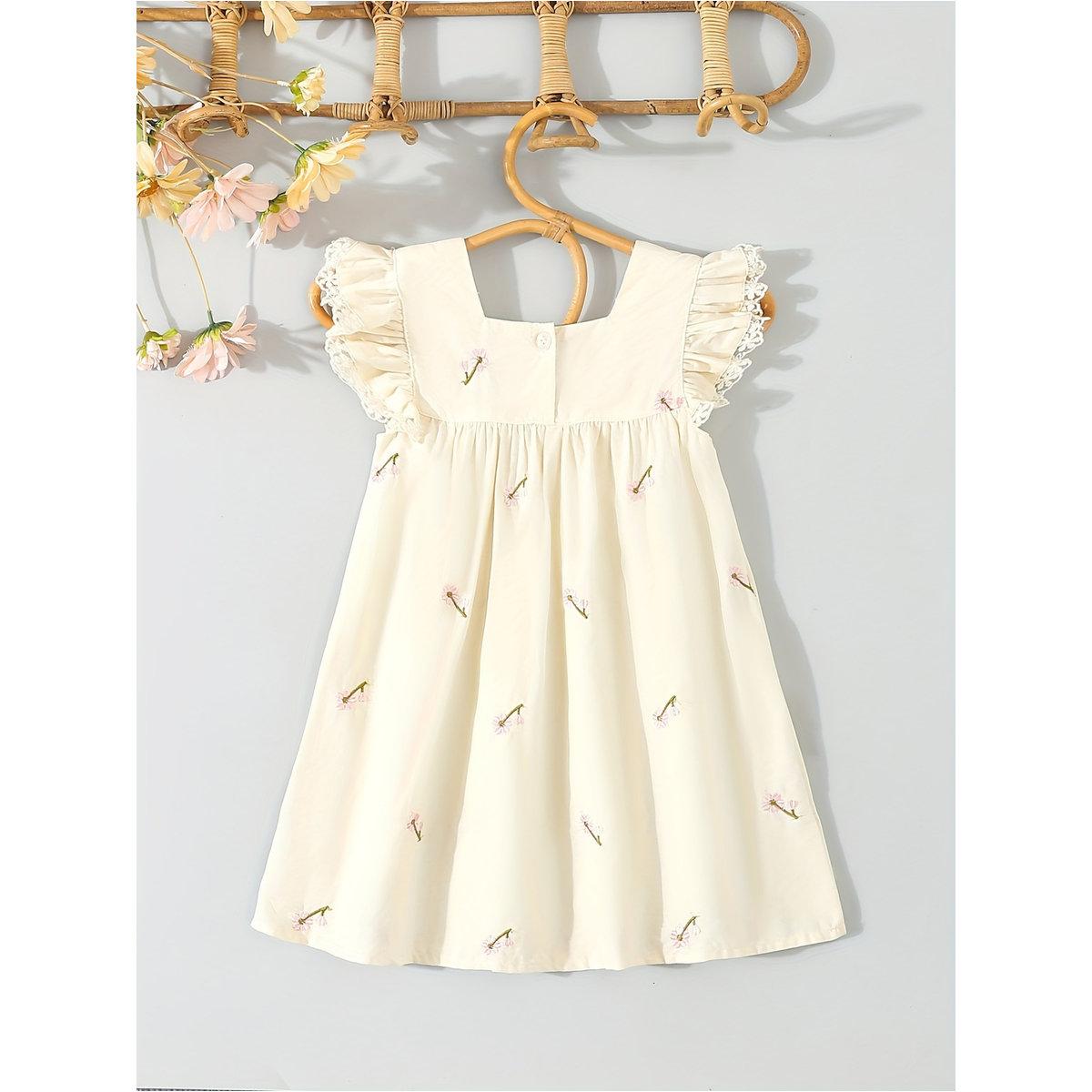 فستان بتفاصيل مُطرزة مع تداخلات دانتيل-girls-clothing-dressesandjumpsuits-image-2