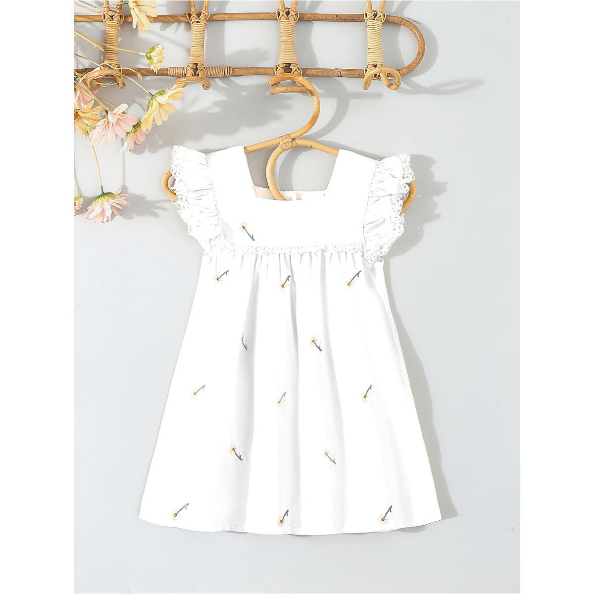 فستان بتفاصيل مُطرزة مع تداخلات دانتيل-girls-clothing-dressesandjumpsuits-image-1