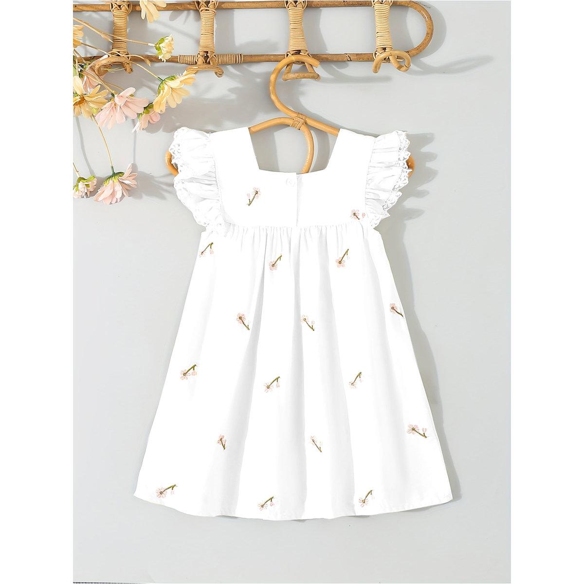 فستان بتفاصيل مُطرزة مع تداخلات دانتيل-girls-clothing-dressesandjumpsuits-image-2