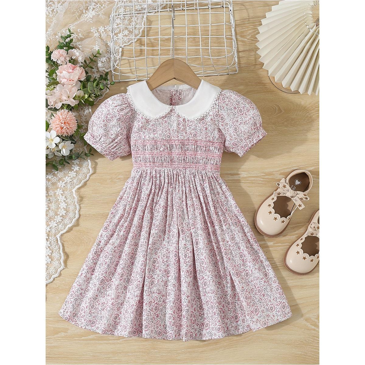 فستان بطبعة زهور مع ياقة بيتر بان-girls-clothing-dressesandjumpsuits-image-1