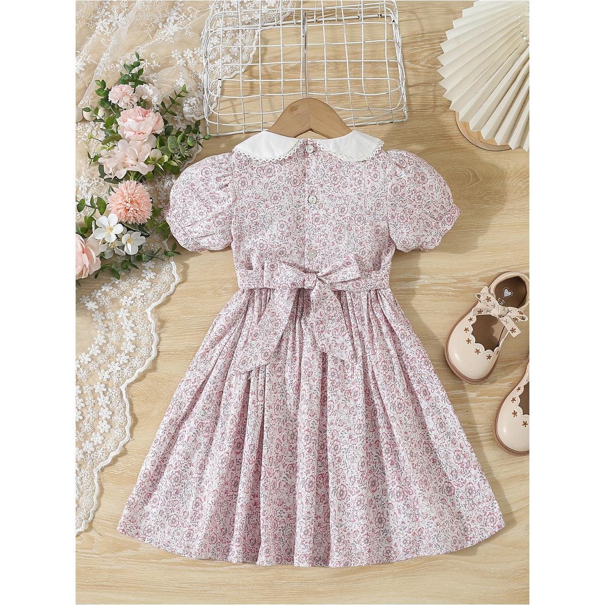 فستان بطبعة زهور مع ياقة بيتر بان-girls-clothing-dressesandjumpsuits-image-2