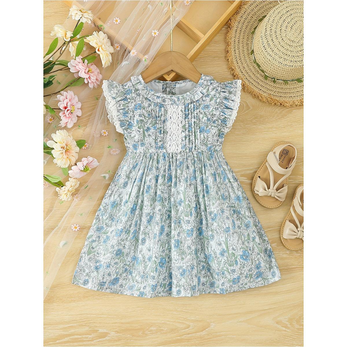 Styli Floral Smock Dress with Lace Detail-girls-clothing-dressesandjumpsuits-image-1