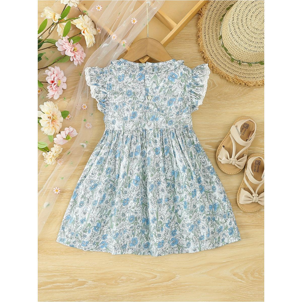 Styli Floral Smock Dress with Lace Detail-girls-clothing-dressesandjumpsuits-image-2