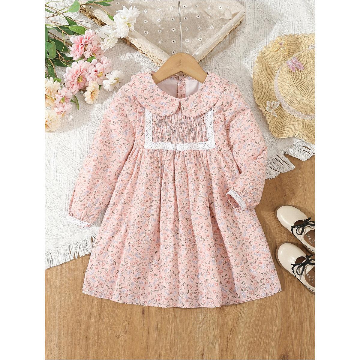 فستان بطبعة زهور وتفاصيل مُطرزة-girls-clothing-dressesandjumpsuits-image-1