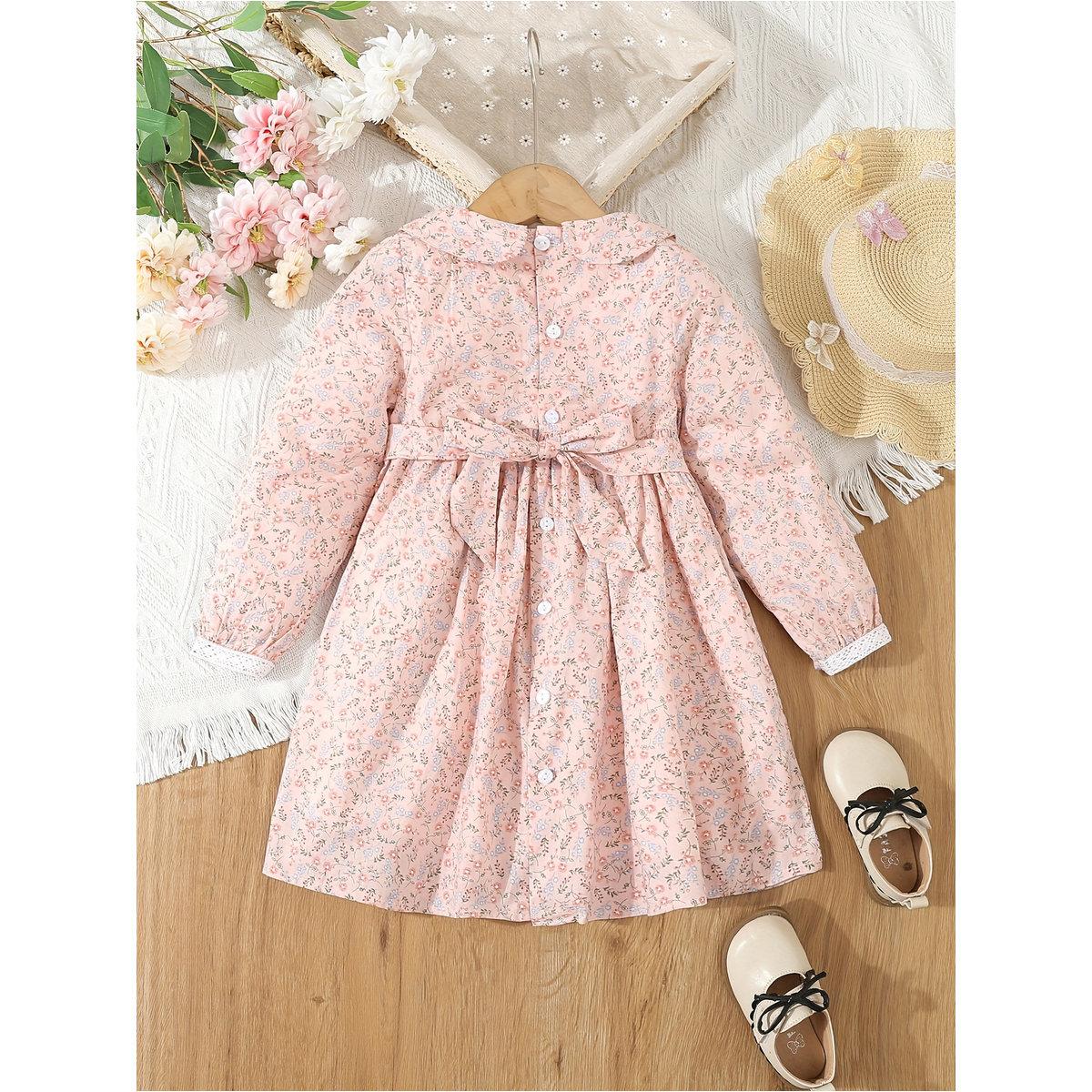 فستان بطبعة زهور وتفاصيل مُطرزة-girls-clothing-dressesandjumpsuits-image-4