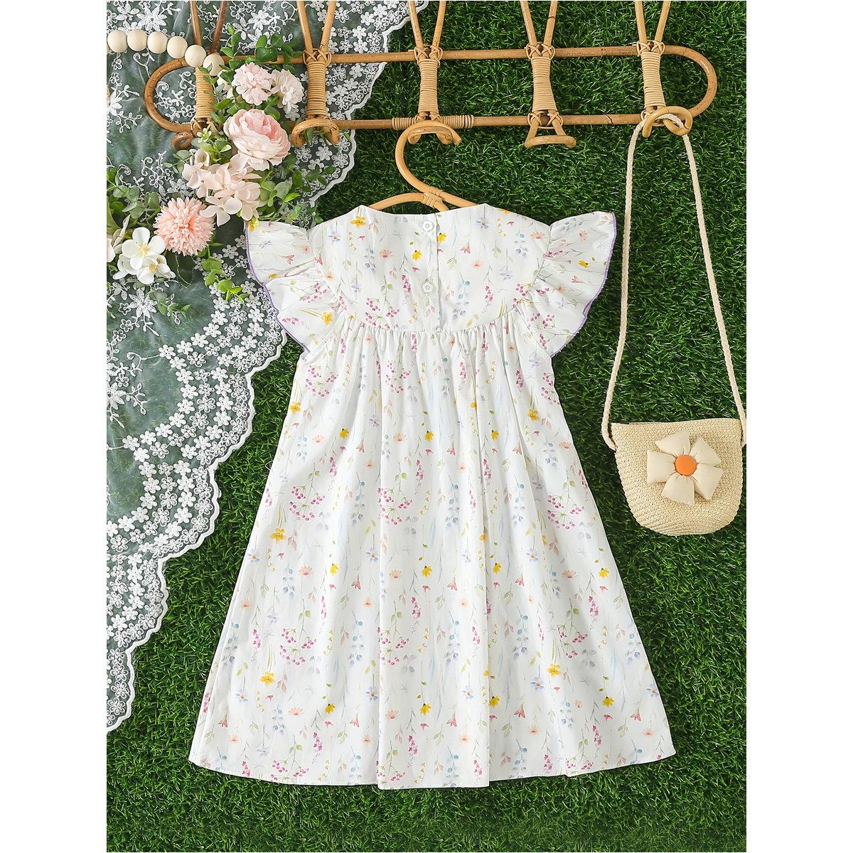 فستان بياقة دائرية وتفاصيل مُطرزة-girls-clothing-dressesandjumpsuits-image-2