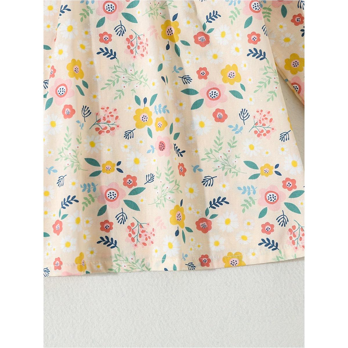 Styli Girls Beige Floral Peter Pan Collar Top-girls-clothing-blousesandshirts-image-6
