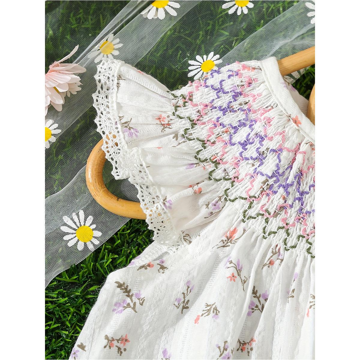 فستان بطبعة زهور وتفاصيل مُجمعة-girls-clothing-dressesandjumpsuits-image-4