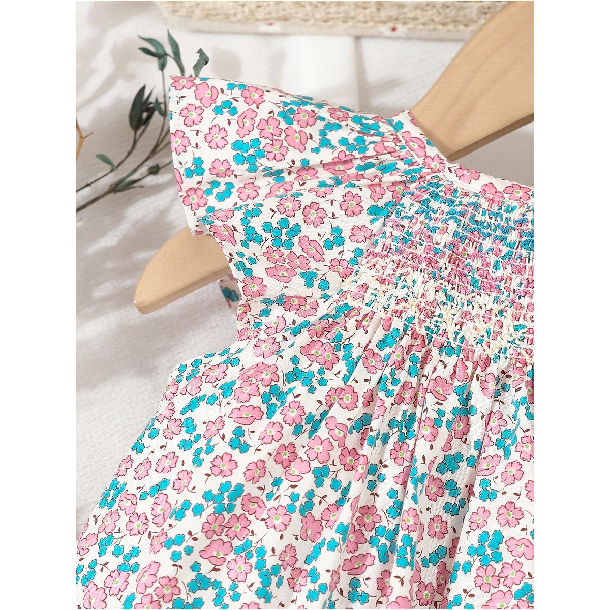فستان بطبعة زهور مع تفاصيل مُجمعة-girls-clothing-dressesandjumpsuits-image-5