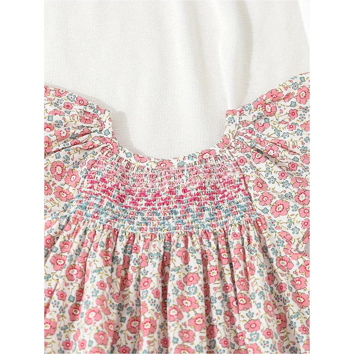فستان بطبعة زهور مع تفاصيل مُجمعة-girls-clothing-dressesandjumpsuits-image-3