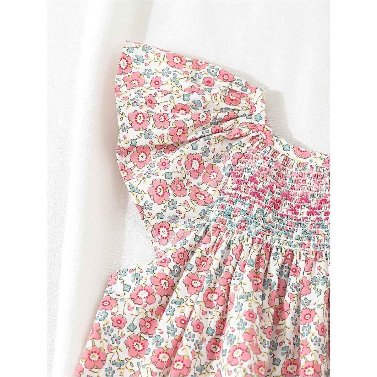فستان بطبعة زهور مع تفاصيل مُجمعة-girls-clothing-dressesandjumpsuits-image-5