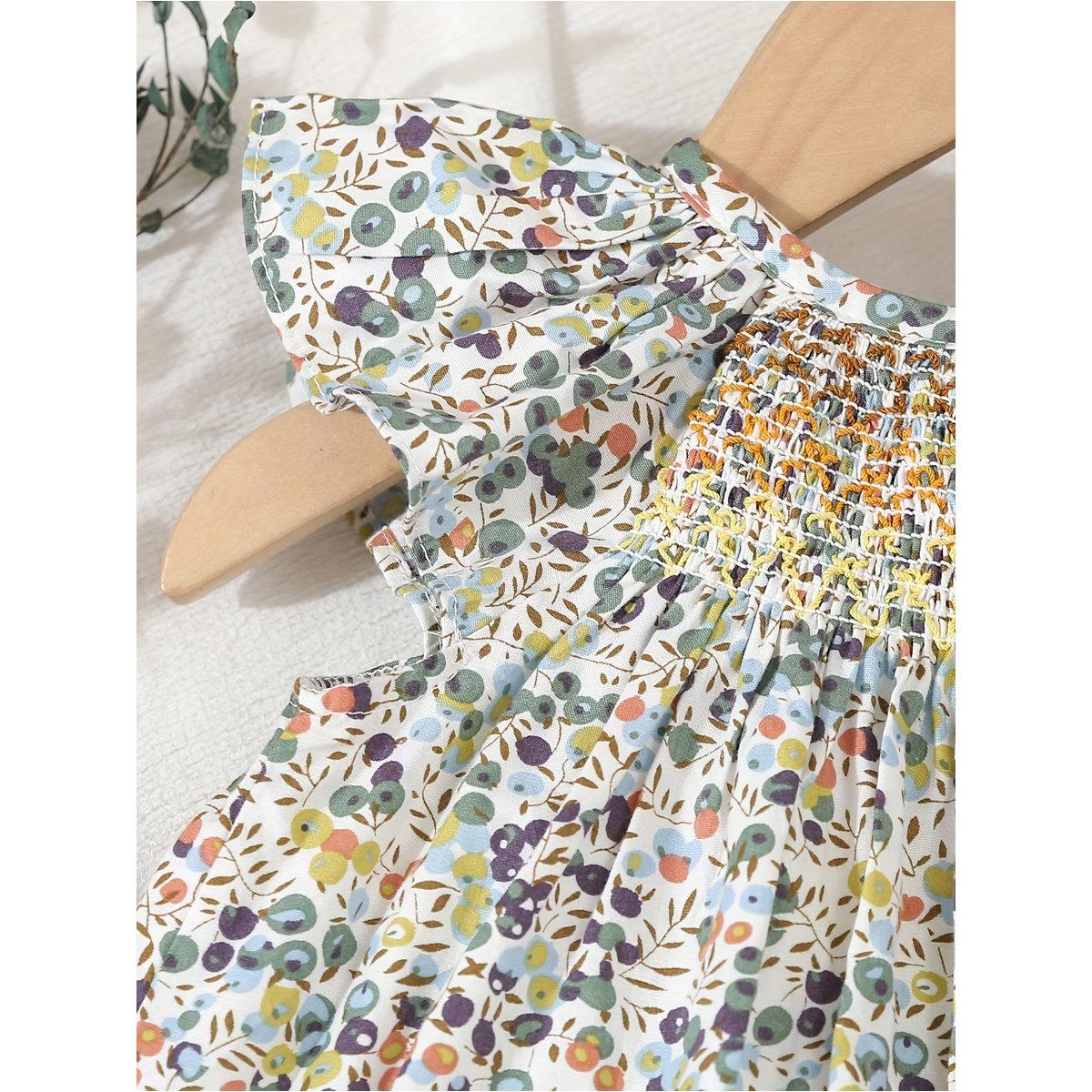 فستان بطبعة زهور مع تفاصيل مُجمعة-girls-clothing-dressesandjumpsuits-image-5