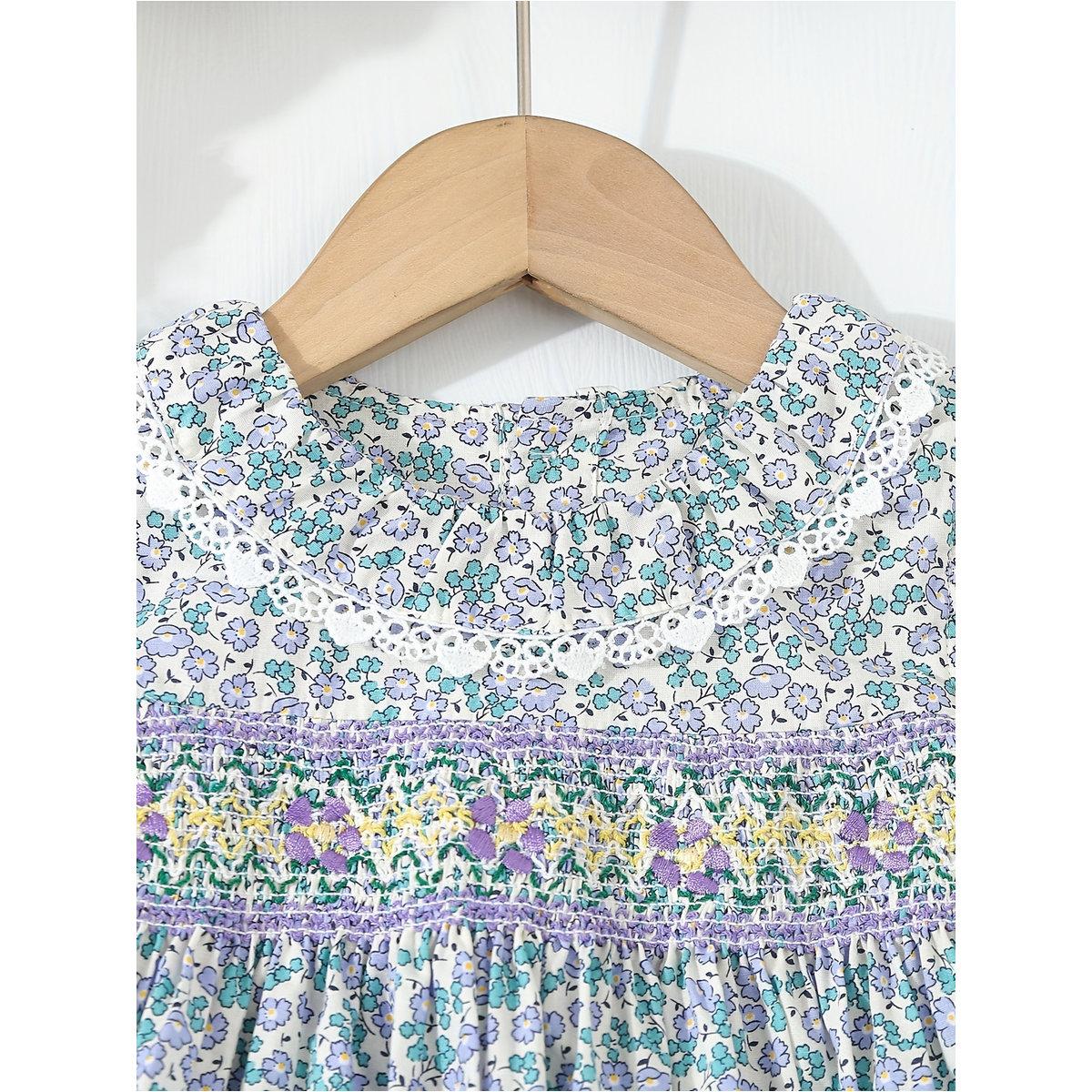 فستان بطبعة زهور وتفاصيل مُجمعة-girls-clothing-dressesandjumpsuits-image-3