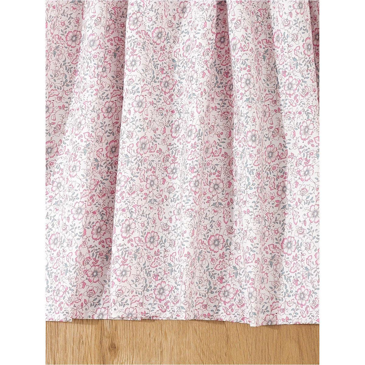 Styli Girls Pink Floral Print Cotton Smocked Detail Dress-girls-clothing-dressesandjumpsuits-image-6
