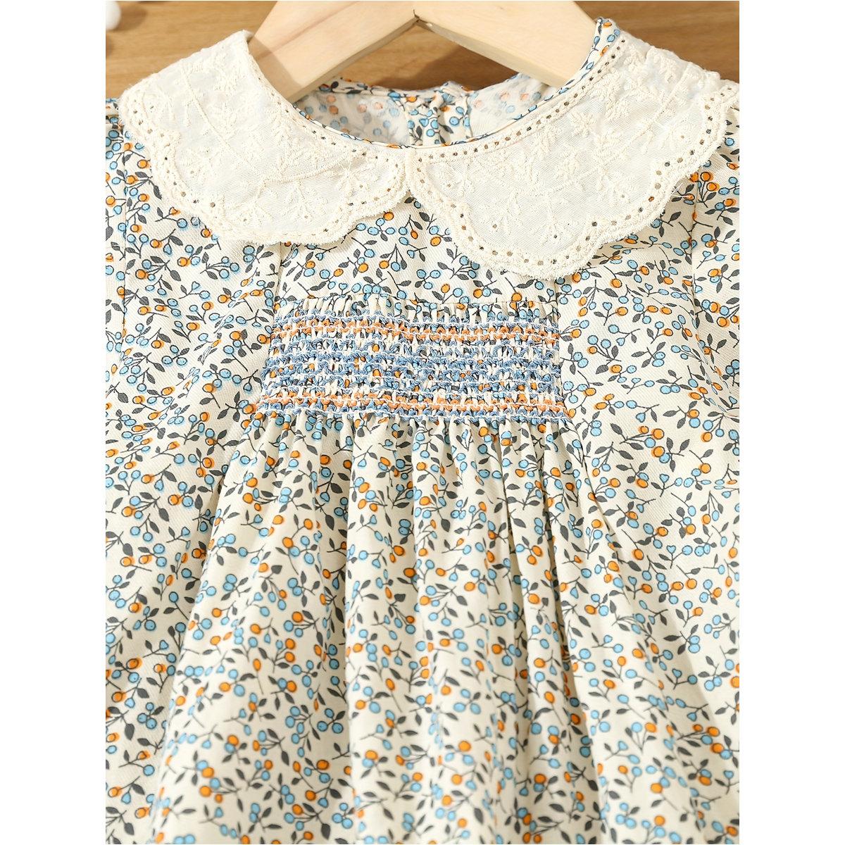 فستان بطبعة زهور وتفاصيل مُجمعة-girls-clothing-dressesandjumpsuits-image-3
