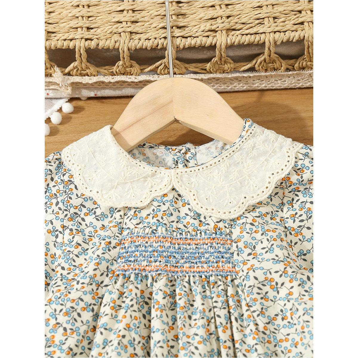 فستان بطبعة زهور وتفاصيل مُجمعة-girls-clothing-dressesandjumpsuits-image-4