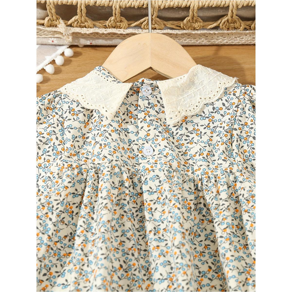 فستان بطبعة زهور وتفاصيل مُجمعة-girls-clothing-dressesandjumpsuits-image-6