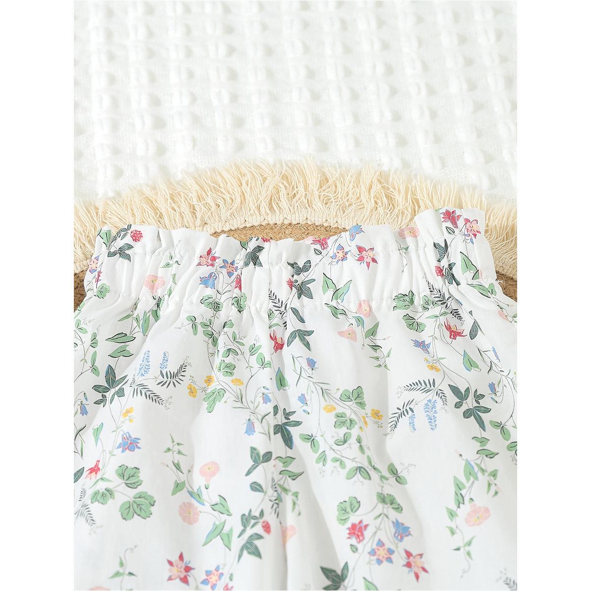 Styli Girls Cotton Floral Print Elastic Waist Pants-girls-clothing-bottoms-trousers-image-3