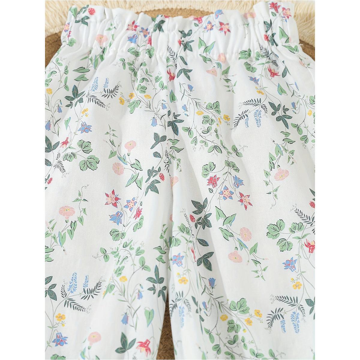 بنطال بطبعة زهور وخصر مطاطي-girls-clothing-bottoms-trousers-image-4