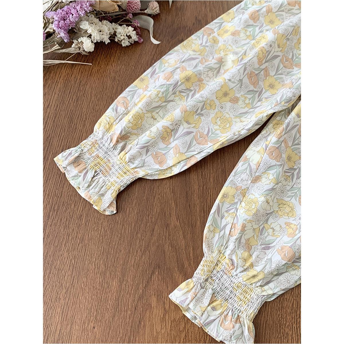 Styli Girls Cotton Floral Print Elastic Waist Pants-girls-clothing-bottoms-trousers-image-4