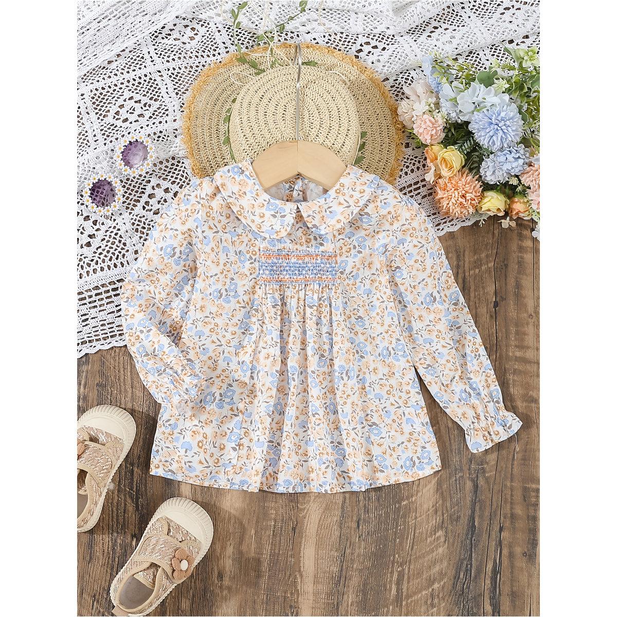 Styli Girls Floral Print Peter Pan Collar Top-girls-clothing-blousesandshirts-image-1