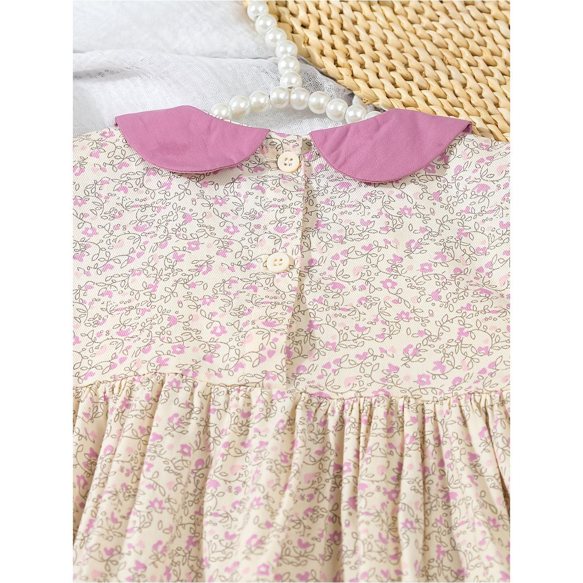 Take Two Girls Cotton Floral Print A-Line Dress-girls-clothing-dressesandjumpsuits-image-5