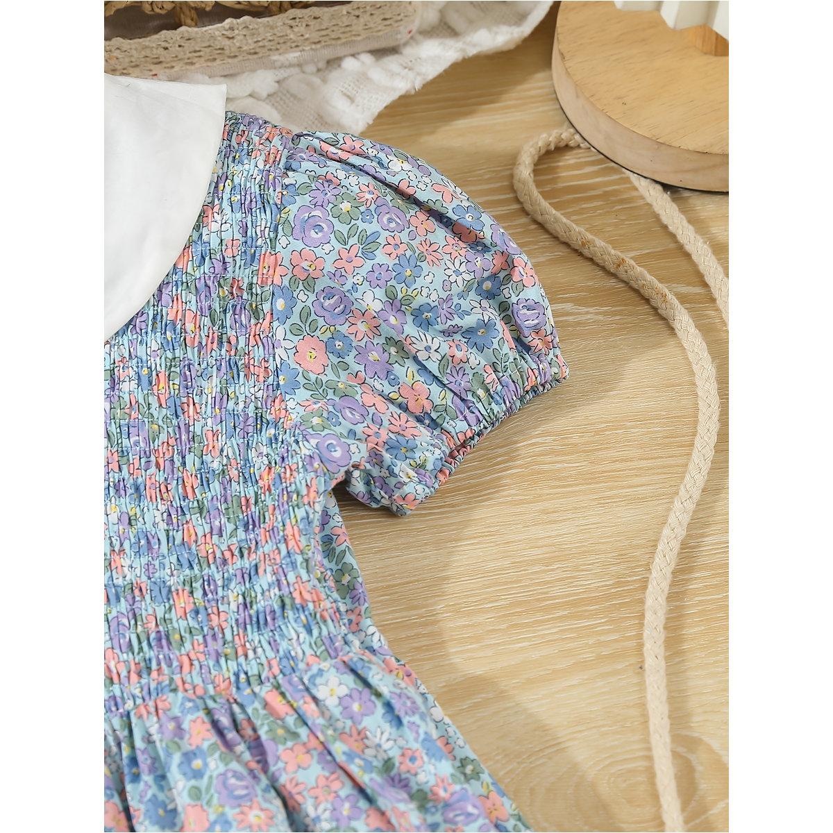 Take Two Girls Blue Floral A-Line Dress-girls-clothing-dressesandjumpsuits-image-4