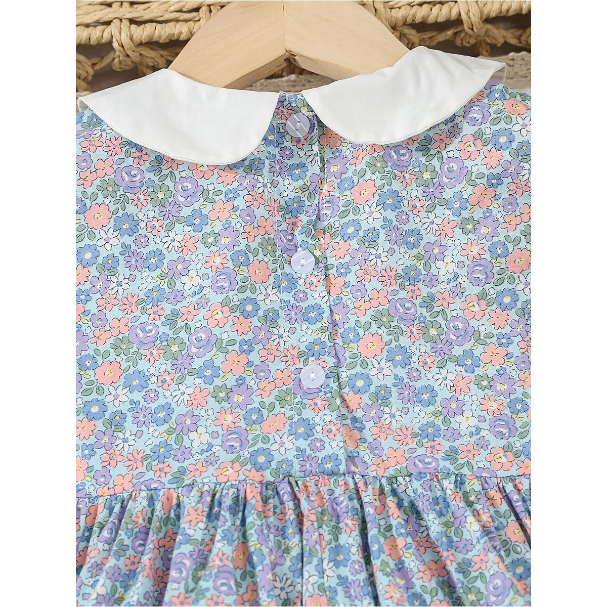 Take Two Girls Blue Floral A-Line Dress-girls-clothing-dressesandjumpsuits-image-5