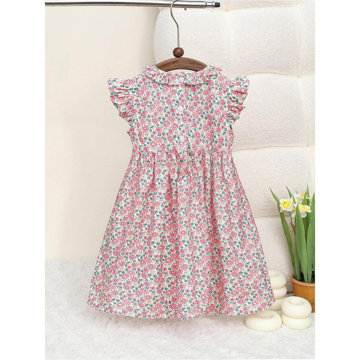 فستان بطبعة زهور وتفاصيل كشكش-girls-clothing-dressesandjumpsuits-image-2