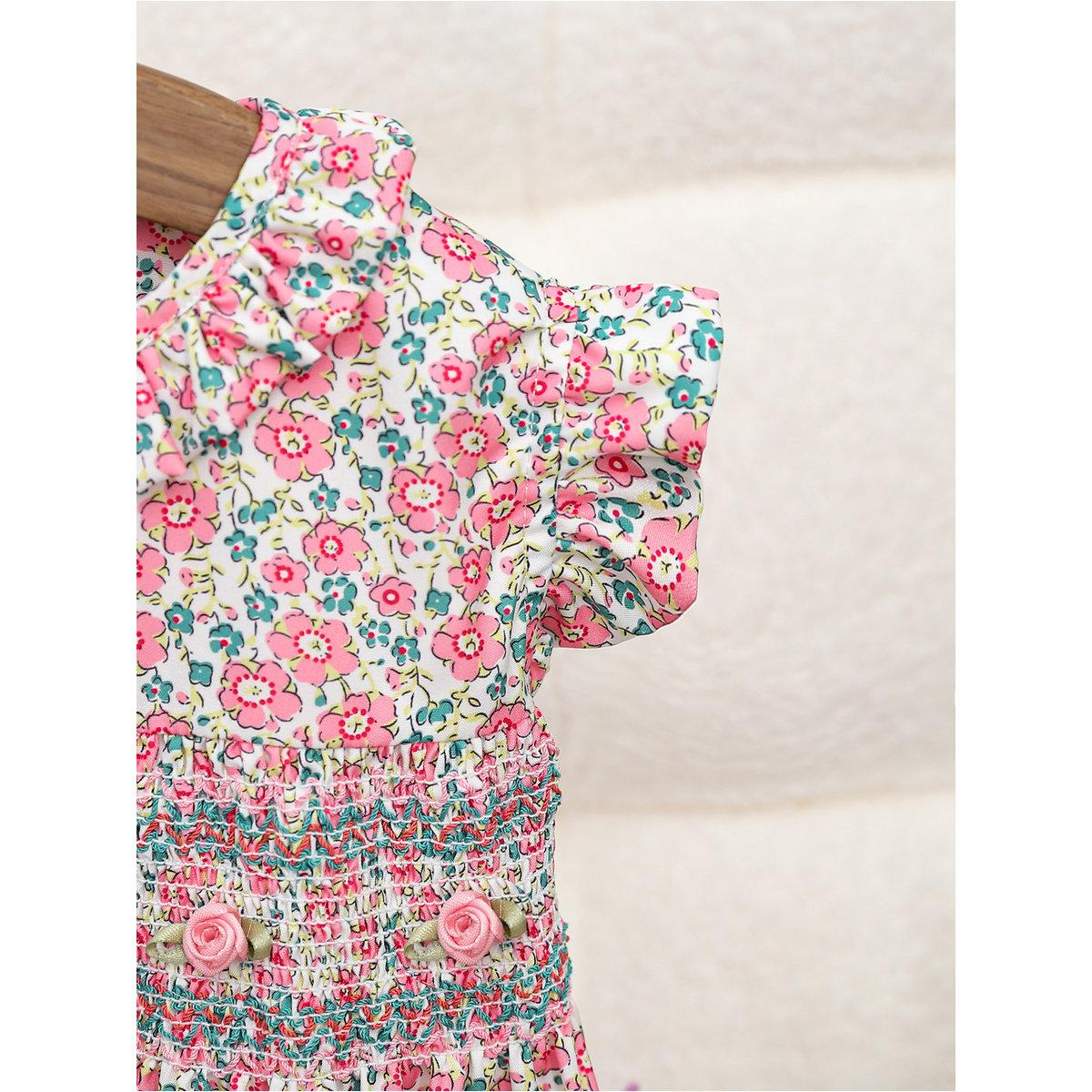 فستان بطبعة زهور وتفاصيل كشكش-girls-clothing-dressesandjumpsuits-image-3