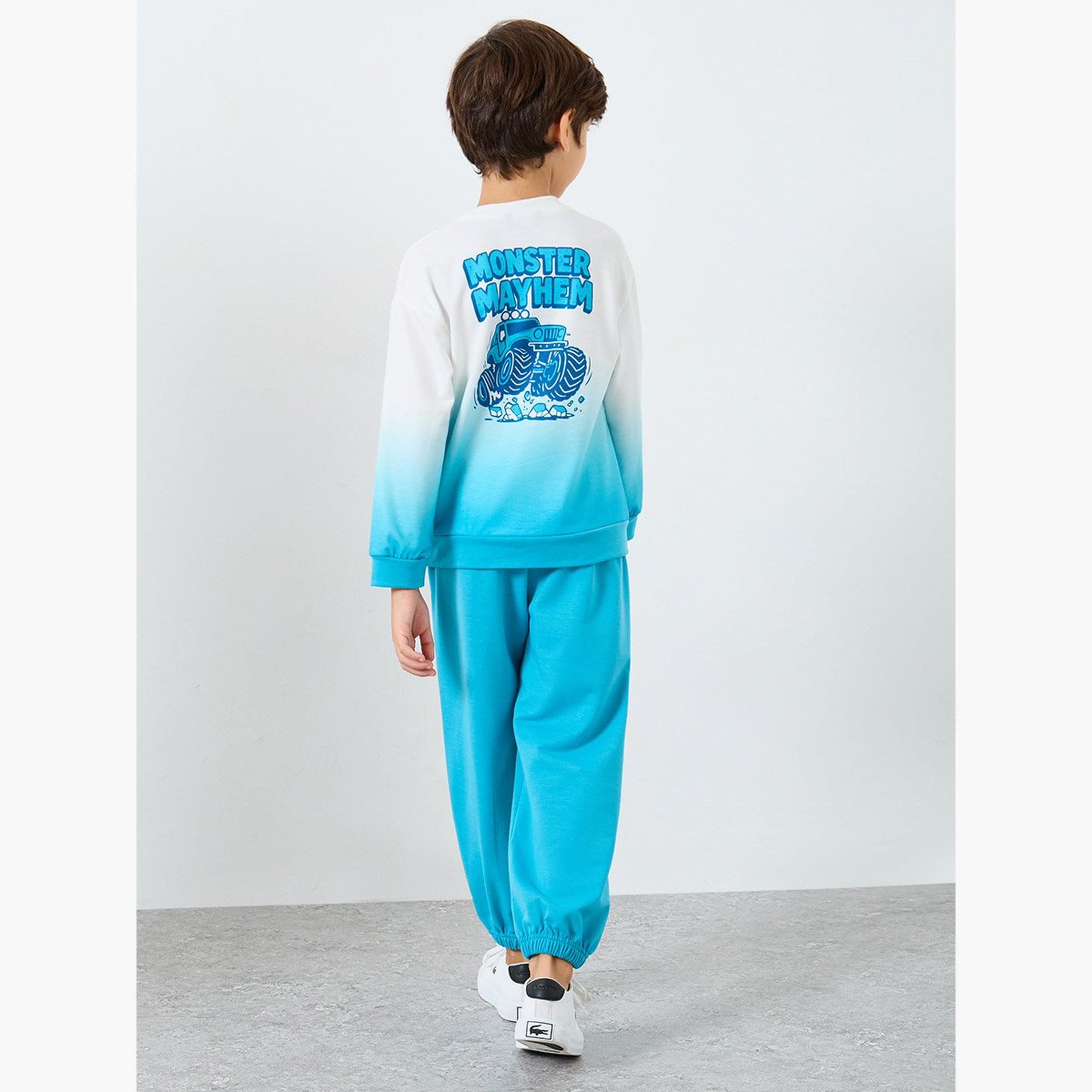 Styli Boys Dip Dye Graphic Sweatshirt and Joggers Set-boys-clothing-setsandcoords-image-2