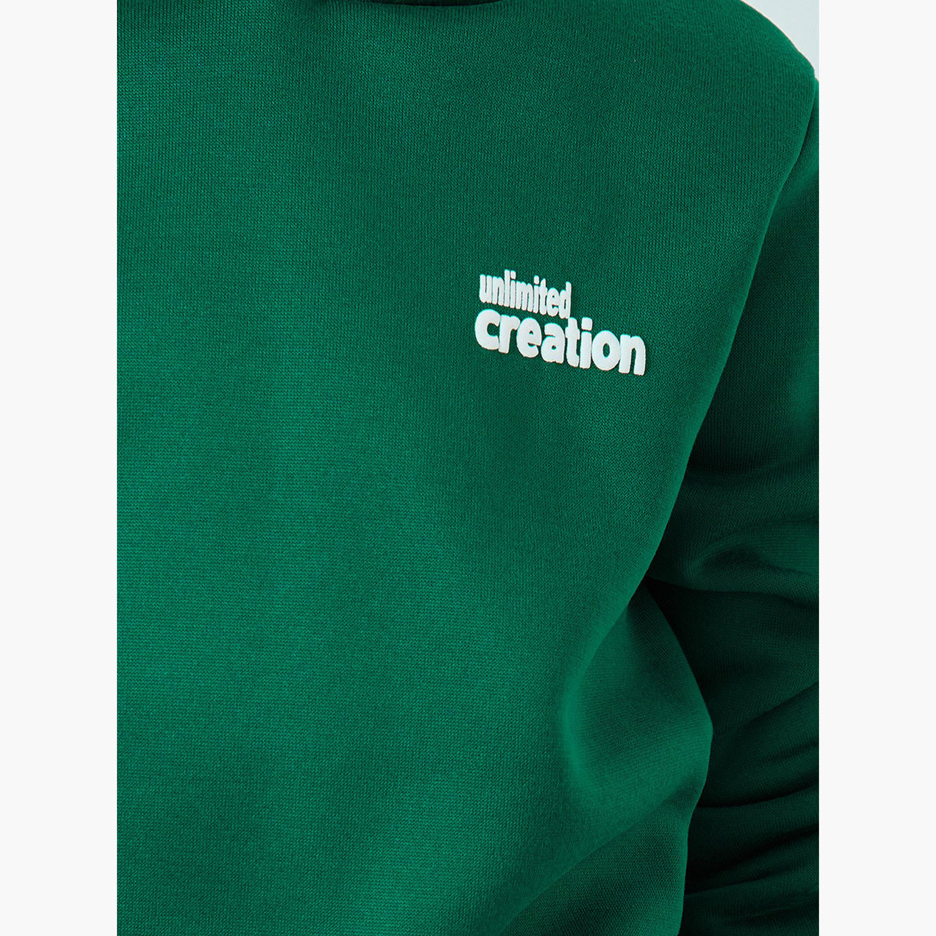 Styli Teen Dark Green Slogan Hoodie and Joggers Set-boys-clothing-setsandcoords-image-4