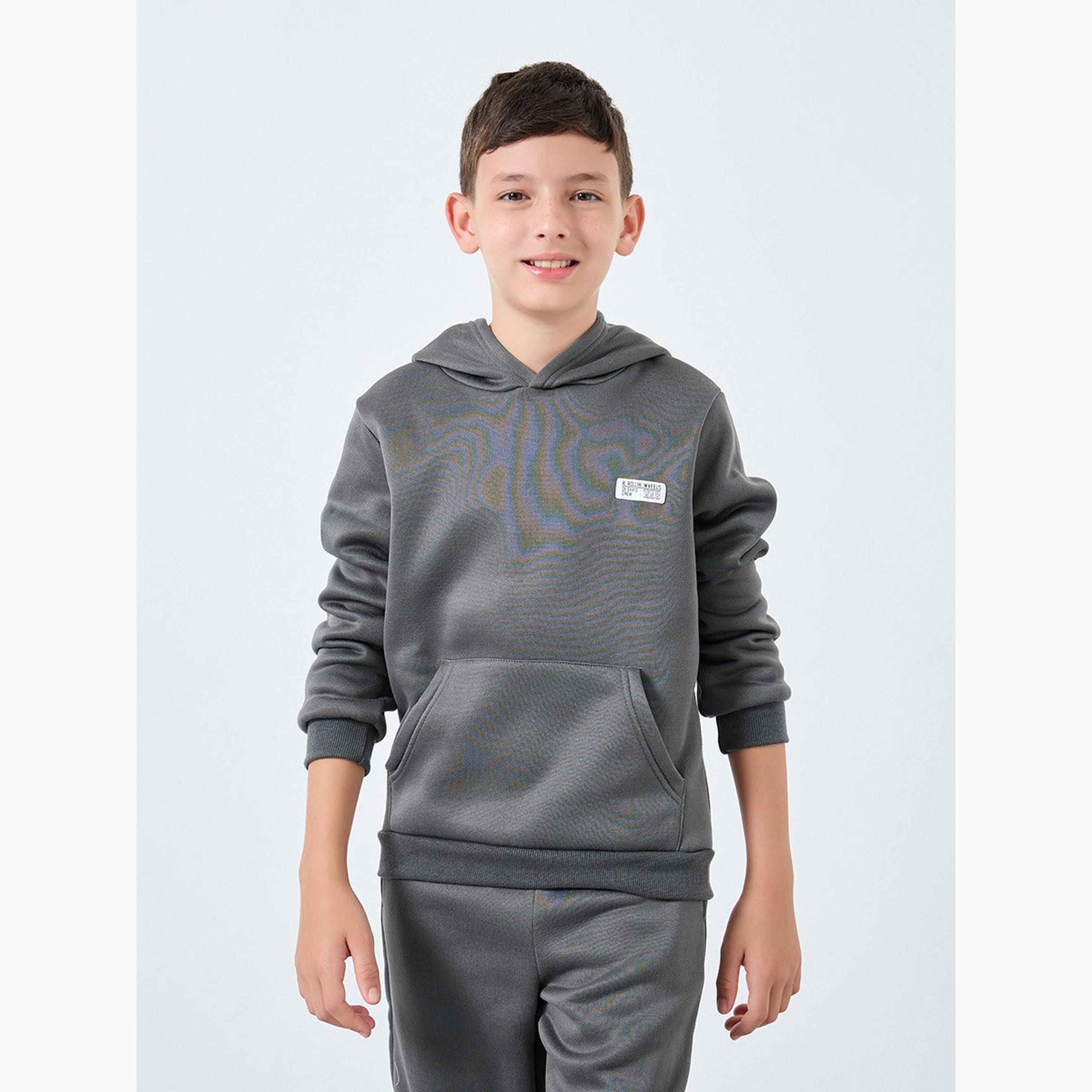 Styli Solid Hoodie with Pocket and Joggers Set-boys-clothing-setsandcoords-image-2
