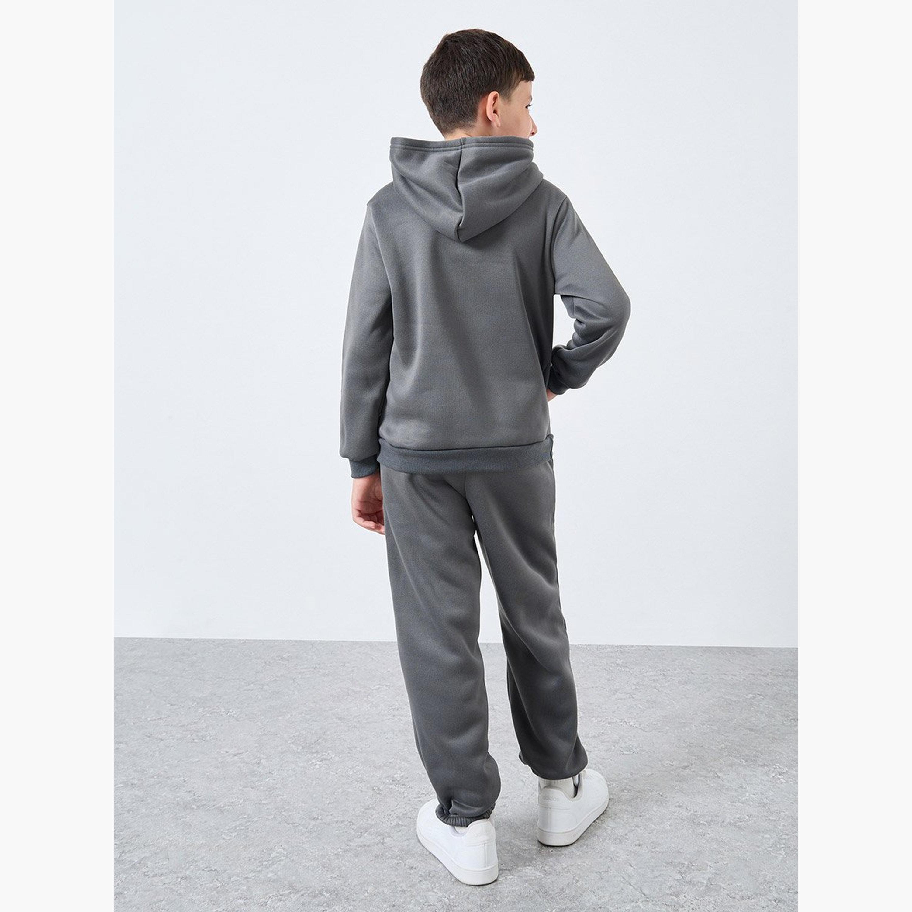 Styli Solid Hoodie with Pocket and Joggers Set-boys-clothing-setsandcoords-image-4