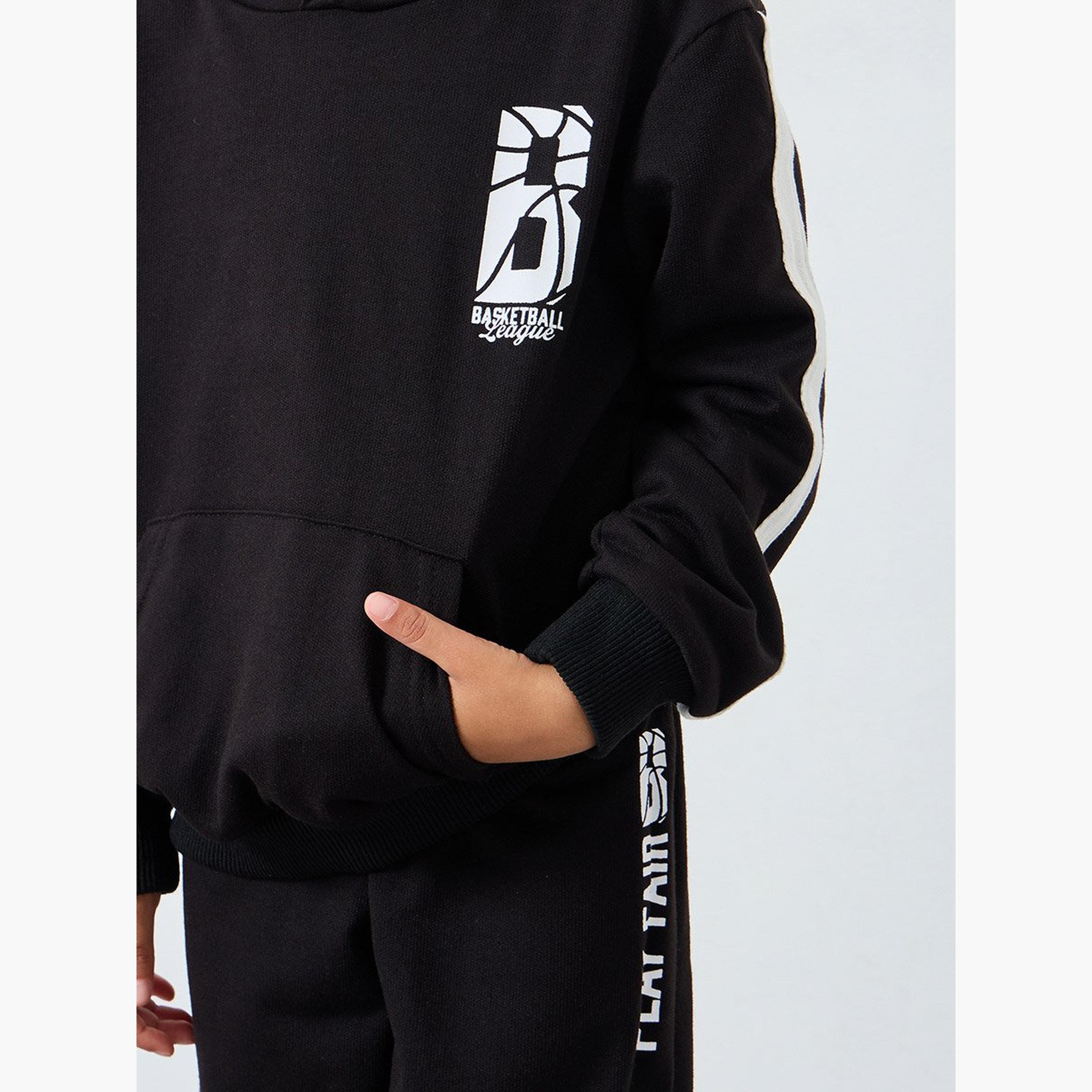 ستايلي - طقم هودي وبنطال رياضي أسود للأولاد-boys-clothing-setsandcoords-image-3