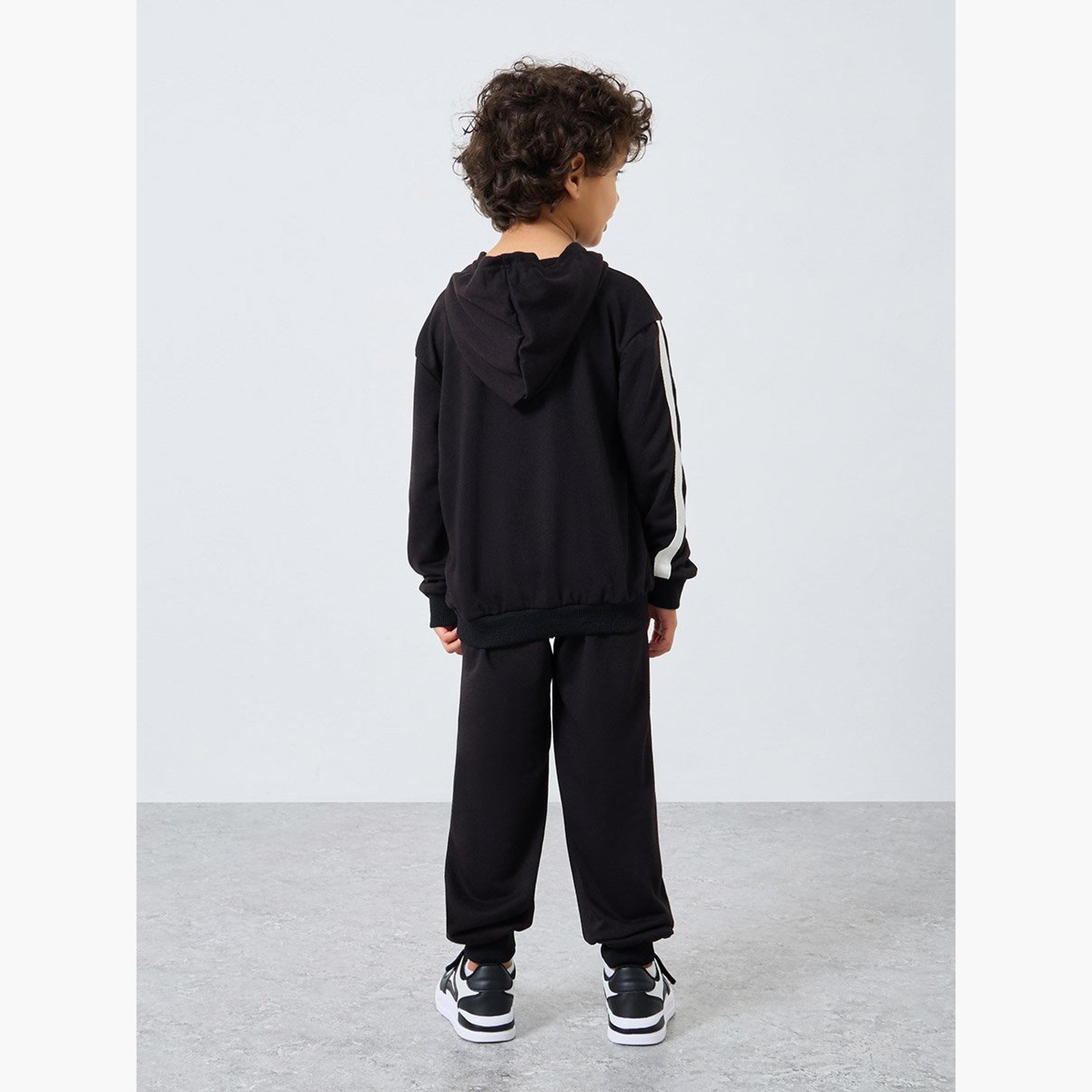 Styli Boys Black Graphic Hoodie and Joggers Set-boys-clothing-setsandcoords-image-4