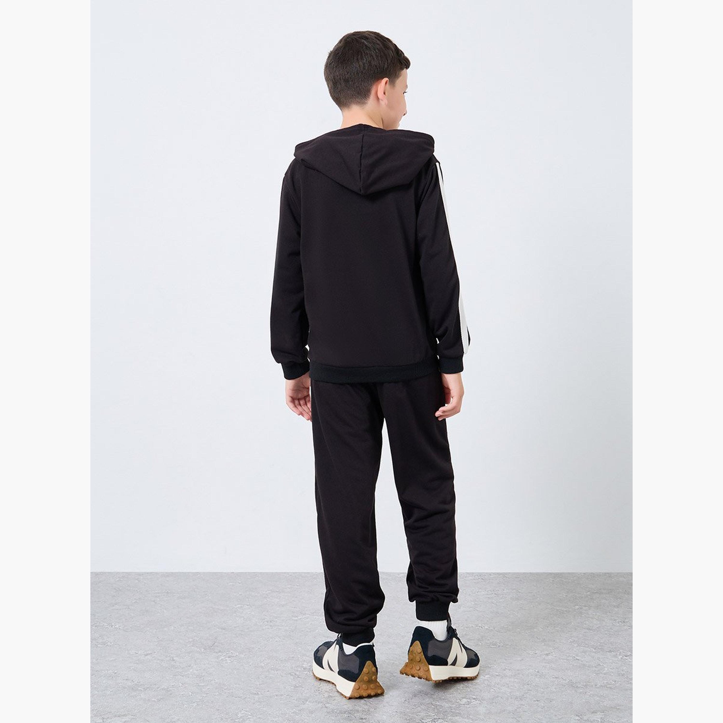 ستايلي - طقم هودي وبنطال رياضي أسود للمراهقين-boys-clothing-setsandcoords-image-4