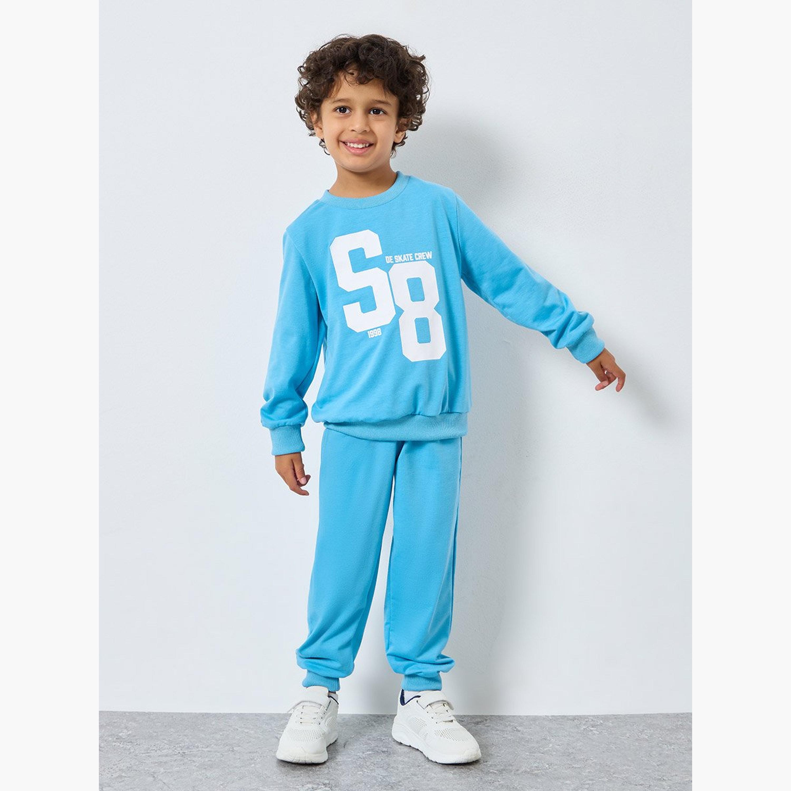 طقم منسق من جوغر وسويت شيرت بطبعة جرافيك-boys-clothing-setsandcoords-image-1