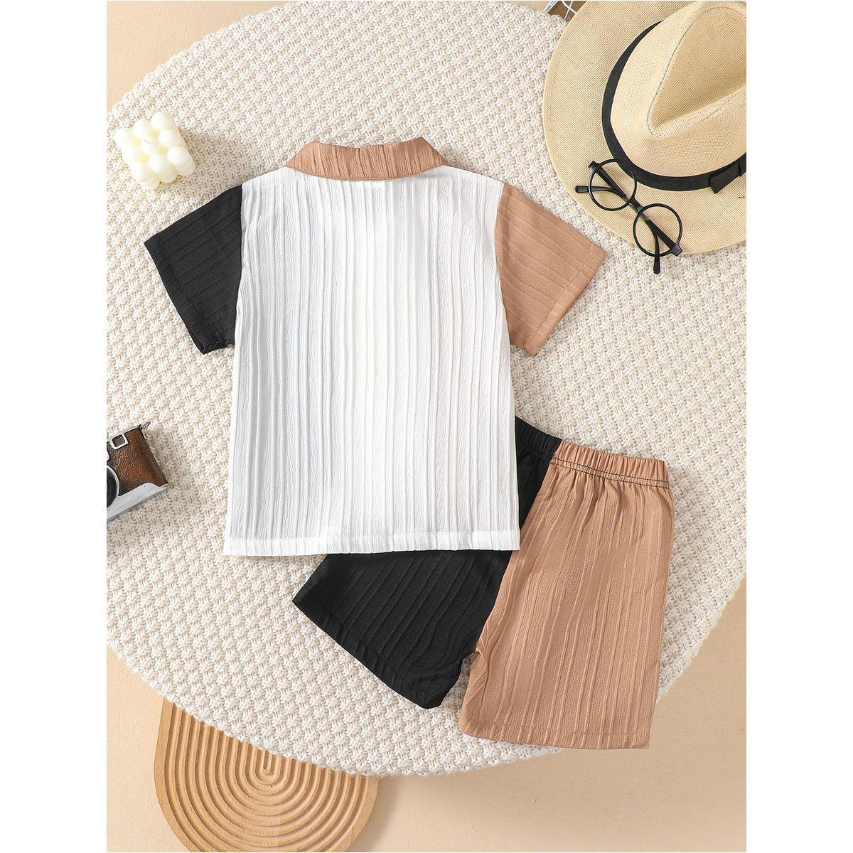 مجموعة من شورت وقميص بنمط كتل الالوان-boys-clothing-setsandcoords-image-9